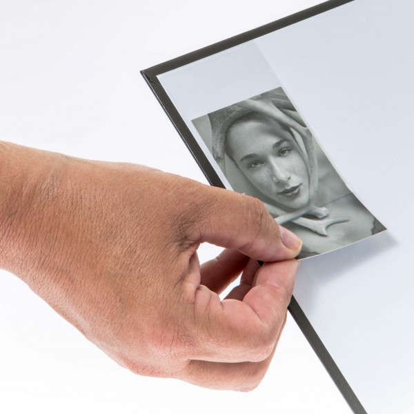 Porte carte de visite adhésif en PVC transparent pour classeur