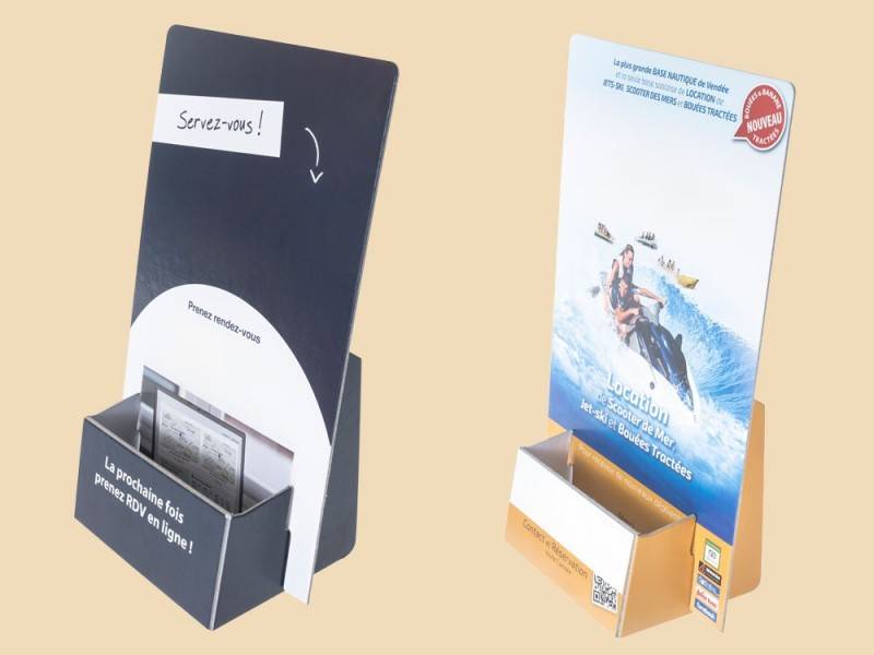 Présentoir pour flyers en carton personnalisé | PLV Express